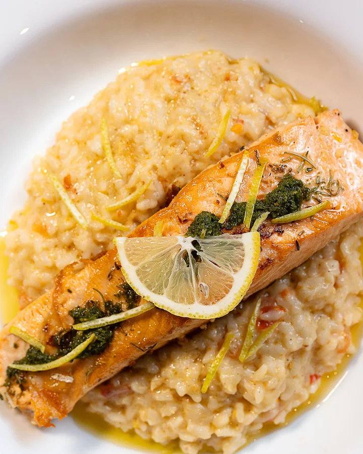 Risoto siciliano com salmão